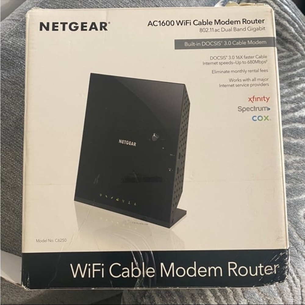NETGEAR AC1600 R6250 WiFi Cable Modem Router AC Dual Band